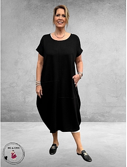 Gozzip Black Jurk Dunya Ballonzoom Zwart